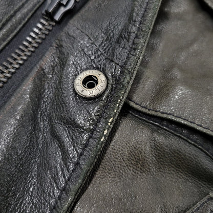 【現状渡し品】【メンズ】 AVIREX アヴィレックス THUNDER BAY 25TH GOAT LEATHER JACKET 6191001 サンダーベイ 25周年記念 ゴートレザー ジャケット アウター 145-251117-as-03-izu カラー：ブラック 万代Net店