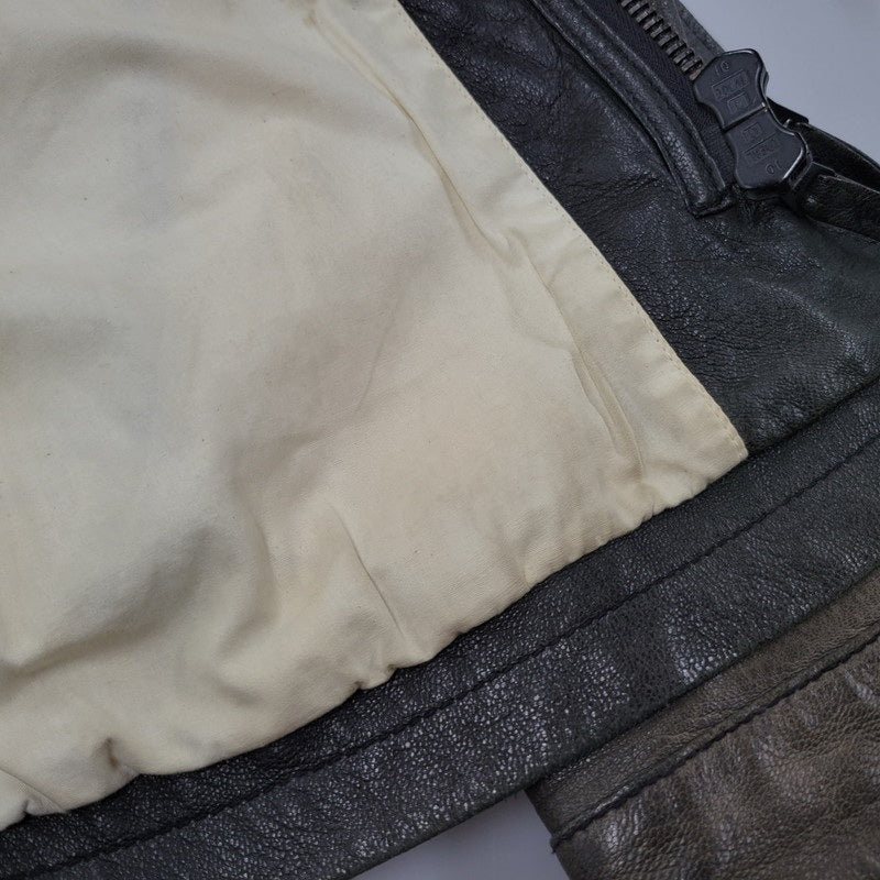 【現状渡し品】【メンズ】 AVIREX アヴィレックス THUNDER BAY 25TH GOAT LEATHER JACKET 6191001 サンダーベイ 25周年記念 ゴートレザー ジャケット アウター 145-251117-as-03-izu カラー：ブラック 万代Net店