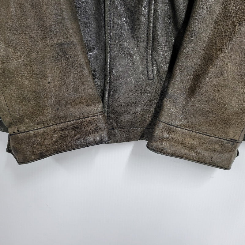 【現状渡し品】【メンズ】 AVIREX アヴィレックス THUNDER BAY 25TH GOAT LEATHER JACKET 6191001 サンダーベイ 25周年記念 ゴートレザー ジャケット アウター 145-251117-as-03-izu カラー：ブラック 万代Net店