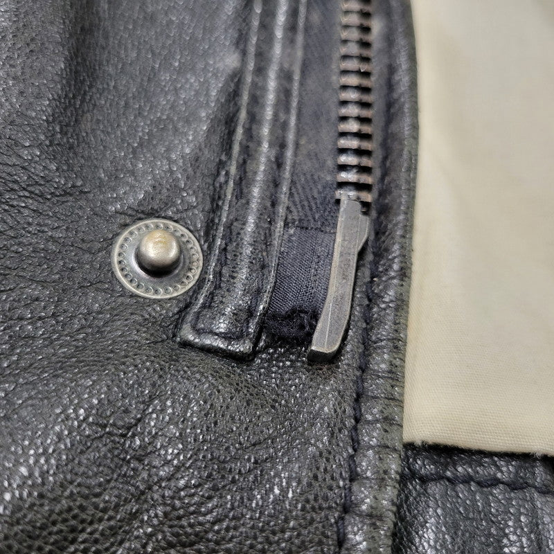 【現状渡し品】【メンズ】 AVIREX アヴィレックス THUNDER BAY 25TH GOAT LEATHER JACKET 6191001 サンダーベイ 25周年記念 ゴートレザー ジャケット アウター 145-251117-as-03-izu カラー：ブラック 万代Net店