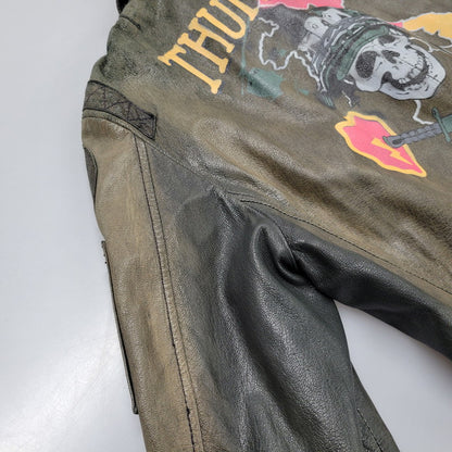 【現状渡し品】【メンズ】 AVIREX アヴィレックス THUNDER BAY 25TH GOAT LEATHER JACKET 6191001 サンダーベイ 25周年記念 ゴートレザー ジャケット アウター 145-251117-as-03-izu カラー：ブラック 万代Net店