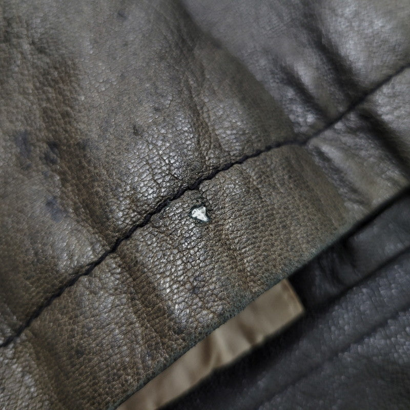 【現状渡し品】【メンズ】 AVIREX アヴィレックス THUNDER BAY 25TH GOAT LEATHER JACKET 6191001 サンダーベイ 25周年記念 ゴートレザー ジャケット アウター 145-251117-as-03-izu カラー：ブラック 万代Net店