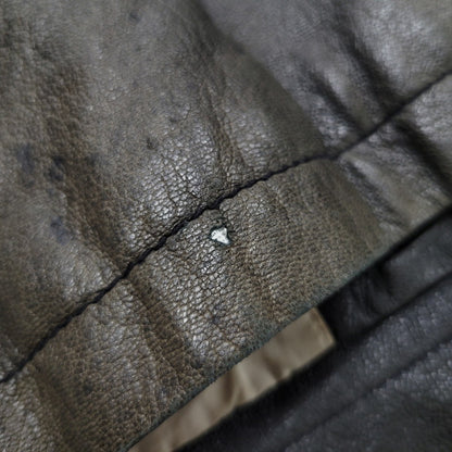 【現状渡し品】【メンズ】 AVIREX アヴィレックス THUNDER BAY 25TH GOAT LEATHER JACKET 6191001 サンダーベイ 25周年記念 ゴートレザー ジャケット アウター 145-251117-as-03-izu カラー：ブラック 万代Net店