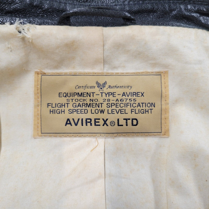 【現状渡し品】【メンズ】 AVIREX アヴィレックス THUNDER BAY 25TH GOAT LEATHER JACKET 6191001 サンダーベイ 25周年記念 ゴートレザー ジャケット アウター 145-251117-as-03-izu カラー：ブラック 万代Net店