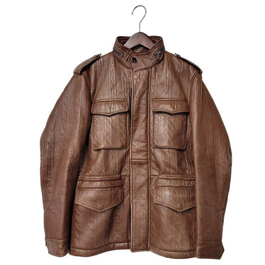 【現状渡し品】【メンズ】 Durban ダーバン W860752-87 M-65 CABLE KNIT LINER SHEEP SKIN LEATHER JACKET ケーブル ニット ライナー シープ スキン レザー ジャケット アウター 145-251128-cs-11-izu サイズ：M カラー：ブラウン 万代Net店