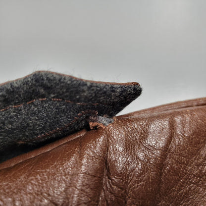 【現状渡し品】【メンズ】 Durban ダーバン W860752-87 M-65 CABLE KNIT LINER SHEEP SKIN LEATHER JACKET ケーブル ニット ライナー シープ スキン レザー ジャケット アウター 145-251128-cs-11-izu サイズ：M カラー：ブラウン 万代Net店