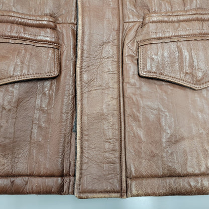 【現状渡し品】【メンズ】 Durban ダーバン W860752-87 M-65 CABLE KNIT LINER SHEEP SKIN LEATHER JACKET ケーブル ニット ライナー シープ スキン レザー ジャケット アウター 145-251128-cs-11-izu サイズ：M カラー：ブラウン 万代Net店