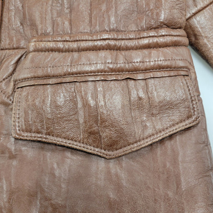 【現状渡し品】【メンズ】 Durban ダーバン W860752-87 M-65 CABLE KNIT LINER SHEEP SKIN LEATHER JACKET ケーブル ニット ライナー シープ スキン レザー ジャケット アウター 145-251128-cs-11-izu サイズ：M カラー：ブラウン 万代Net店