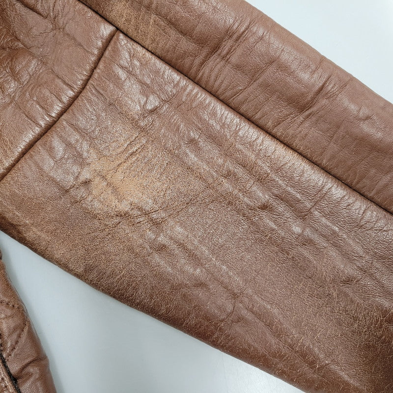 【現状渡し品】【メンズ】 Durban ダーバン W860752-87 M-65 CABLE KNIT LINER SHEEP SKIN LEATHER JACKET ケーブル ニット ライナー シープ スキン レザー ジャケット アウター 145-251128-cs-11-izu サイズ：M カラー：ブラウン 万代Net店