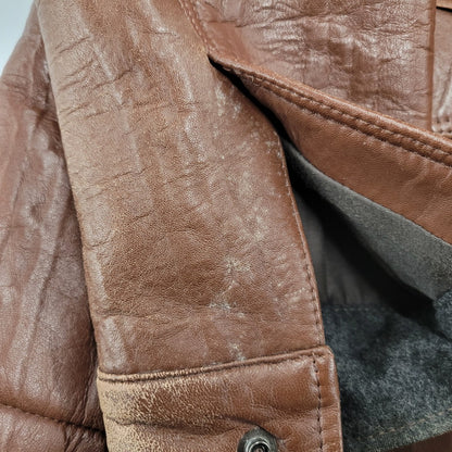 【現状渡し品】【メンズ】 Durban ダーバン W860752-87 M-65 CABLE KNIT LINER SHEEP SKIN LEATHER JACKET ケーブル ニット ライナー シープ スキン レザー ジャケット アウター 145-251128-cs-11-izu サイズ：M カラー：ブラウン 万代Net店