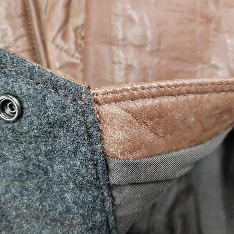 【現状渡し品】【メンズ】 Durban ダーバン W860752-87 M-65 CABLE KNIT LINER SHEEP SKIN LEATHER JACKET ケーブル ニット ライナー シープ スキン レザー ジャケット アウター 145-251128-cs-11-izu サイズ：M カラー：ブラウン 万代Net店