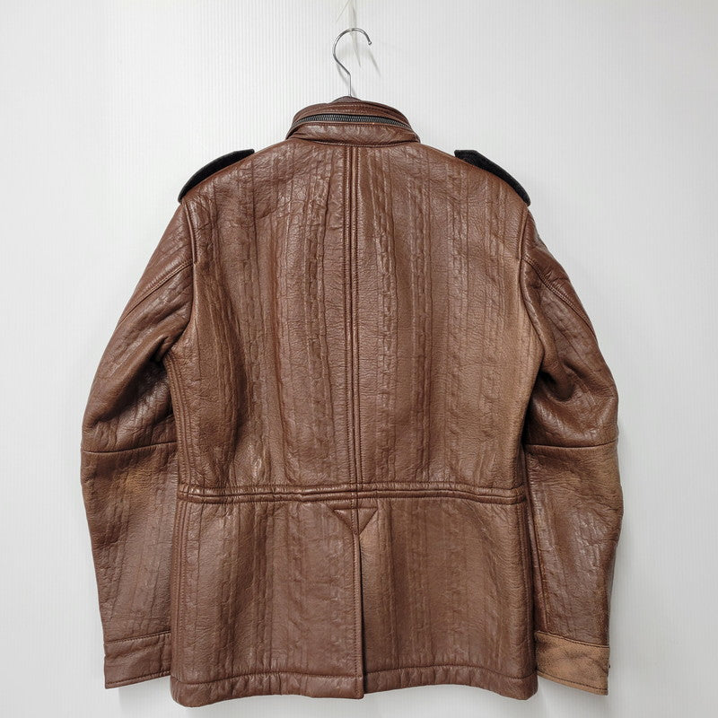 【現状渡し品】【メンズ】 Durban ダーバン W860752-87 M-65 CABLE KNIT LINER SHEEP SKIN LEATHER JACKET ケーブル ニット ライナー シープ スキン レザー ジャケット アウター 145-251128-cs-11-izu サイズ：M カラー：ブラウン 万代Net店