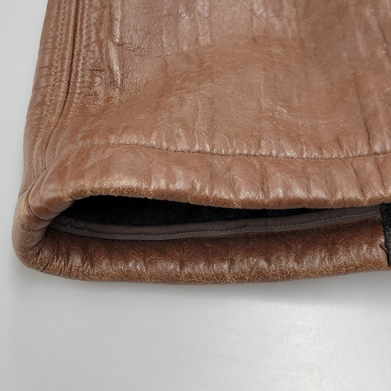 【現状渡し品】【メンズ】 Durban ダーバン W860752-87 M-65 CABLE KNIT LINER SHEEP SKIN LEATHER JACKET ケーブル ニット ライナー シープ スキン レザー ジャケット アウター 145-251128-cs-11-izu サイズ：M カラー：ブラウン 万代Net店