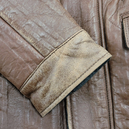 【現状渡し品】【メンズ】 Durban ダーバン W860752-87 M-65 CABLE KNIT LINER SHEEP SKIN LEATHER JACKET ケーブル ニット ライナー シープ スキン レザー ジャケット アウター 145-251128-cs-11-izu サイズ：M カラー：ブラウン 万代Net店
