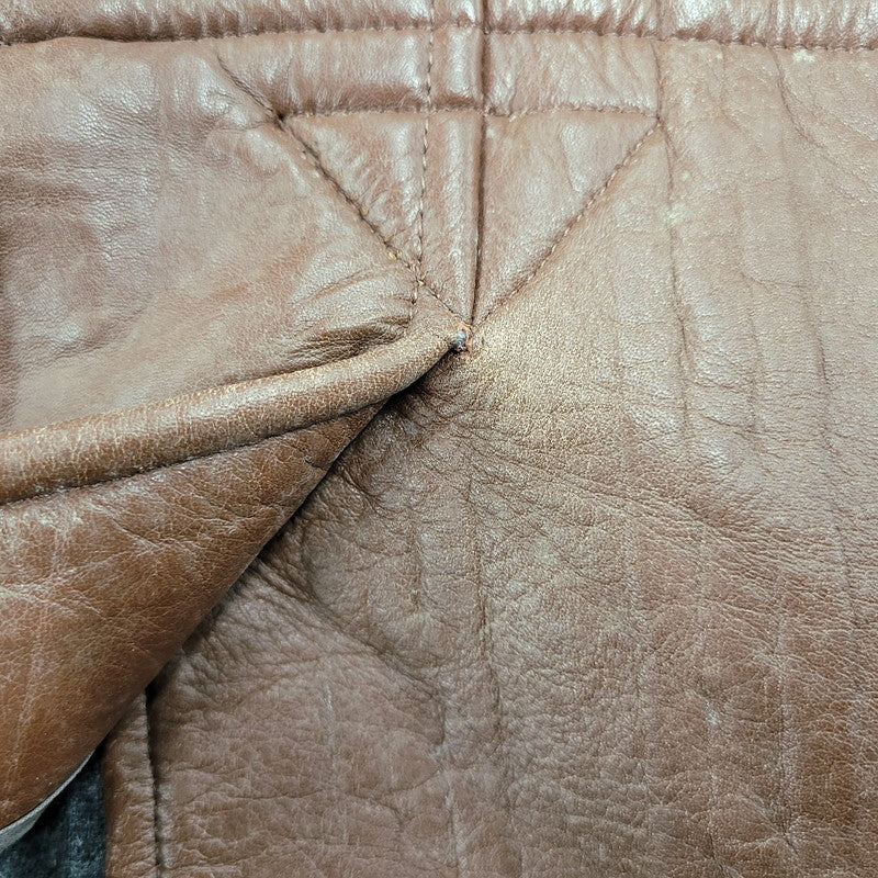 【現状渡し品】【メンズ】 Durban ダーバン W860752-87 M-65 CABLE KNIT LINER SHEEP SKIN LEATHER JACKET ケーブル ニット ライナー シープ スキン レザー ジャケット アウター 145-251128-cs-11-izu サイズ：M カラー：ブラウン 万代Net店