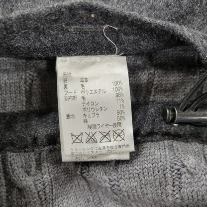 【現状渡し品】【メンズ】 Durban ダーバン W860752-87 M-65 CABLE KNIT LINER SHEEP SKIN LEATHER JACKET ケーブル ニット ライナー シープ スキン レザー ジャケット アウター 145-251128-cs-11-izu サイズ：M カラー：ブラウン 万代Net店