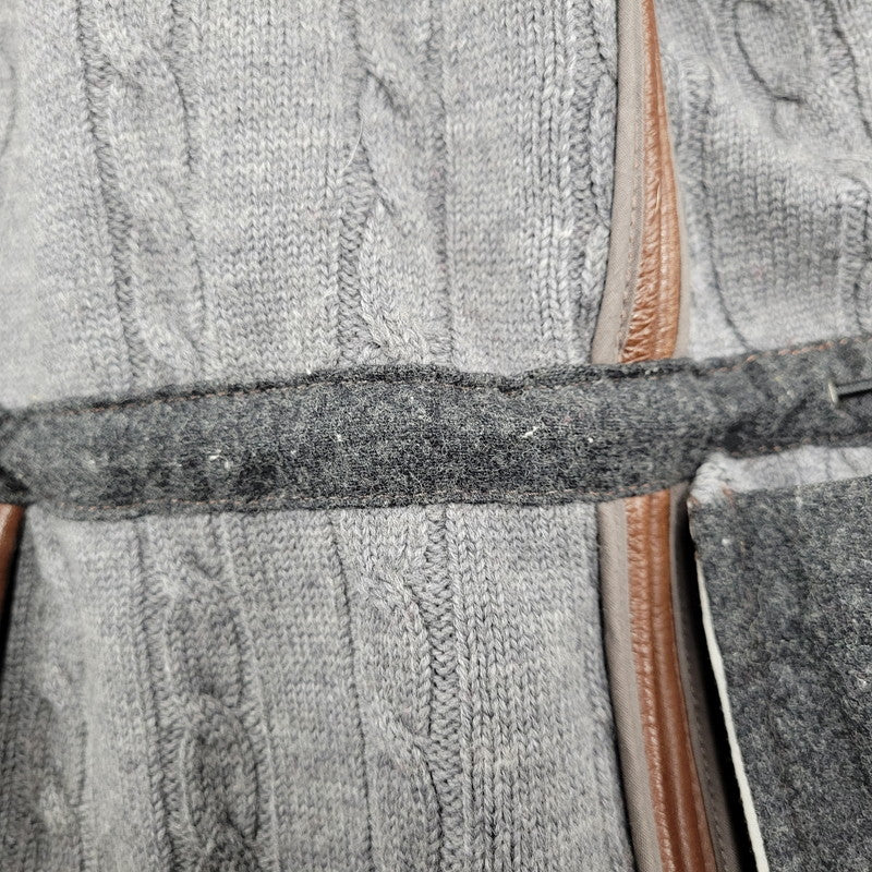 【現状渡し品】【メンズ】 Durban ダーバン W860752-87 M-65 CABLE KNIT LINER SHEEP SKIN LEATHER JACKET ケーブル ニット ライナー シープ スキン レザー ジャケット アウター 145-251128-cs-11-izu サイズ：M カラー：ブラウン 万代Net店