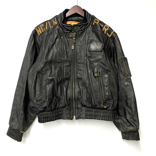 【現状渡し品】【メンズ】 KADOYA カドヤ NEW CONCEPTER LEATHER SINGLE RIDERS JACKET レザー シングル ライダース ジャケット アウター 145-251122-as-05-izu サイズ：M カラー：ブラック 万代Net店