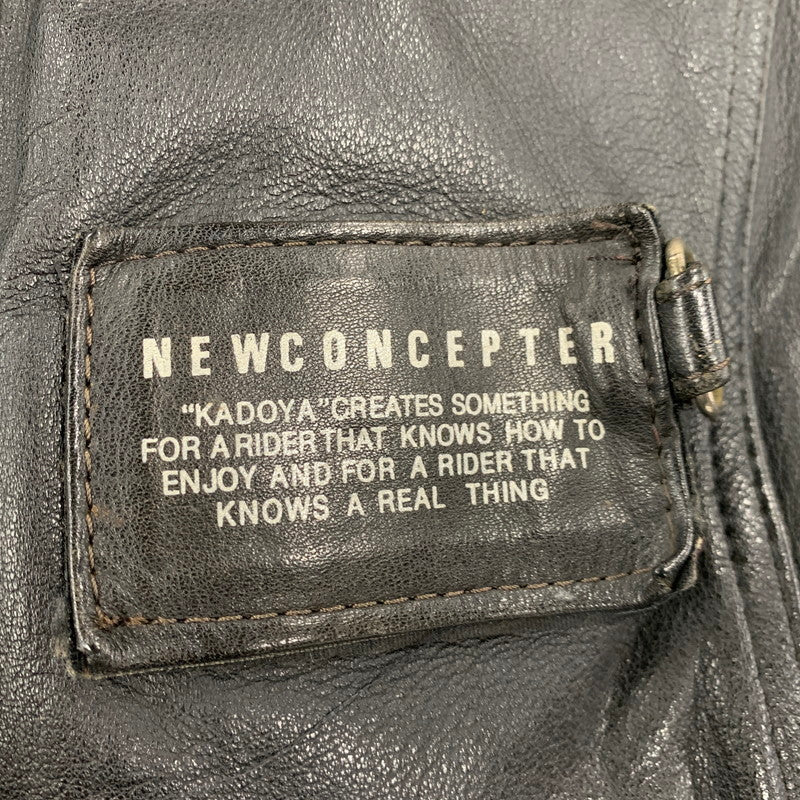 【現状渡し品】【メンズ】 KADOYA カドヤ NEW CONCEPTER LEATHER SINGLE RIDERS JACKET レザー シングル ライダース ジャケット アウター 145-251122-as-05-izu サイズ：M カラー：ブラック 万代Net店