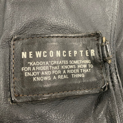 【現状渡し品】【メンズ】 KADOYA カドヤ NEW CONCEPTER LEATHER SINGLE RIDERS JACKET レザー シングル ライダース ジャケット アウター 145-251122-as-05-izu サイズ：M カラー：ブラック 万代Net店