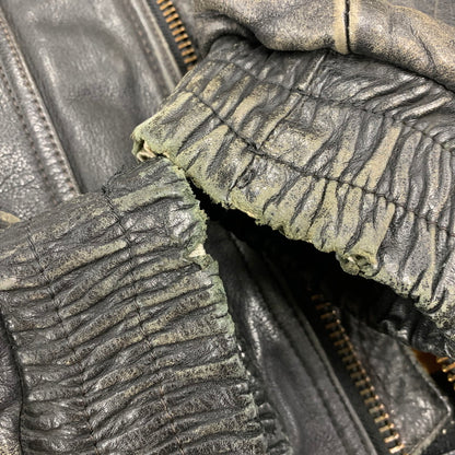 【現状渡し品】【メンズ】 KADOYA カドヤ NEW CONCEPTER LEATHER SINGLE RIDERS JACKET レザー シングル ライダース ジャケット アウター 145-251122-as-05-izu サイズ：M カラー：ブラック 万代Net店