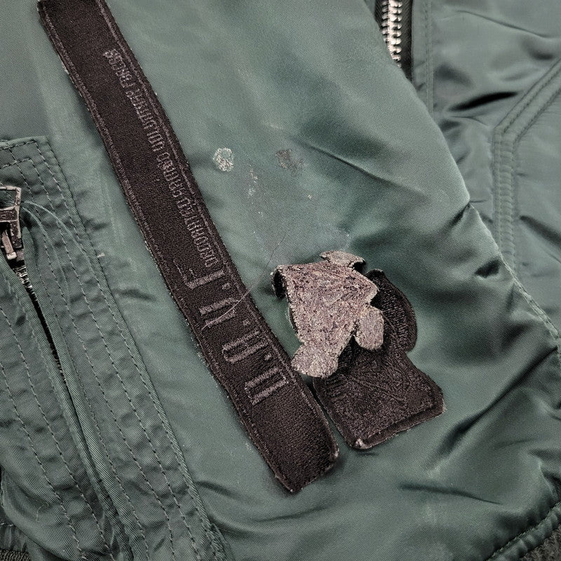 【現状渡し品】【メンズ】 ALPHA INDUSTRIES アルファインダストリーズ × SARCASTIC サキャスティック MA-1 FLIGHT JACKET SB0-1195-99 フライトジャケット USA製 アウター 145-251117-as-06-izu サイズ：L カラー：グリーン 万代Net店