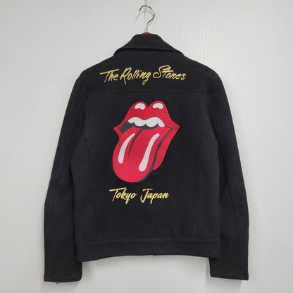 【中古品】【メンズ】 JACKROSE VINTAGE ジャックローズ × THE ROLLING STONES ローリングストーンズ 804285-10 フェイクスウェード ダブルライダースジャケット アウター 145-251117-as-01-izu サイズ：M カラー：ブラック 万代Net店