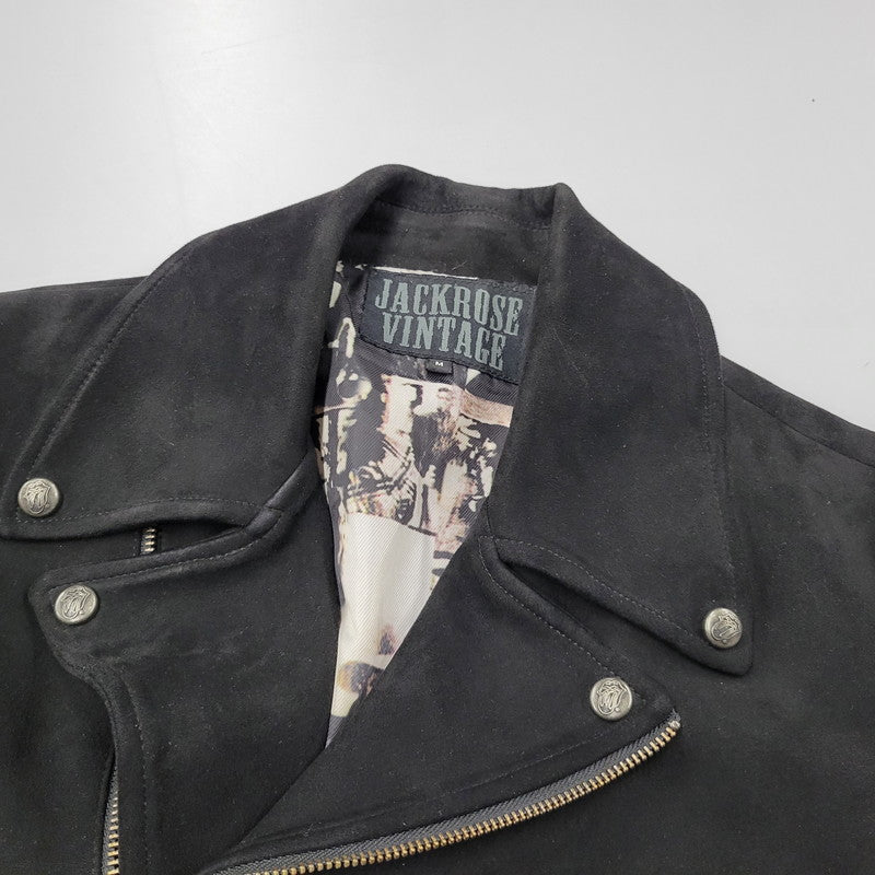 【中古品】【メンズ】 JACKROSE VINTAGE ジャックローズ × THE ROLLING STONES ローリングストーンズ 804285-10 フェイクスウェード ダブルライダースジャケット アウター 145-251117-as-01-izu サイズ：M カラー：ブラック 万代Net店