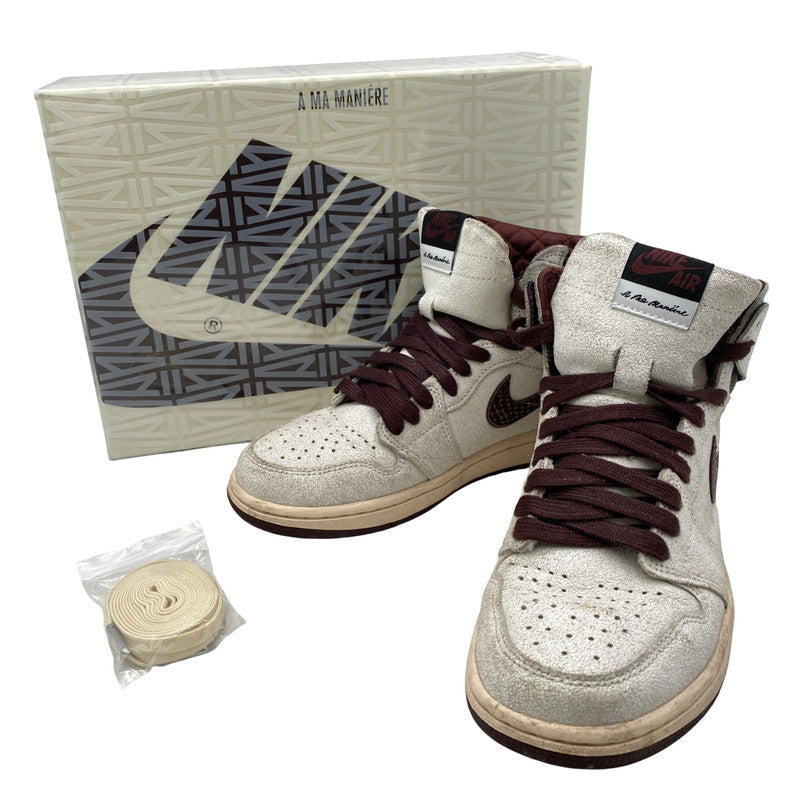 【現状渡し品】【メンズ/レディース】 NIKE × A MA MANIERE ナイキ×アママニエール DO7097-100 AIR JORDAN 1 RETRO HIGH OG エア ジョーダン ワン レトロ ハイ オリジナル スニーカー シューズ 靴 160-251118-cs-06-izu サイズ：25cm カラー：SAIL/BURGUNDY CRUSH 万代Net店