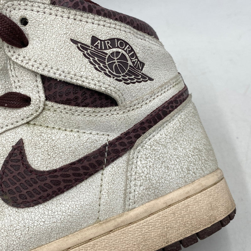 【現状渡し品】【メンズ/レディース】 NIKE × A MA MANIERE ナイキ×アママニエール DO7097-100 AIR JORDAN 1 RETRO HIGH OG エア ジョーダン ワン レトロ ハイ オリジナル スニーカー シューズ 靴 160-251118-cs-06-izu サイズ：25cm カラー：SAIL/BURGUNDY CRUSH 万代Net店
