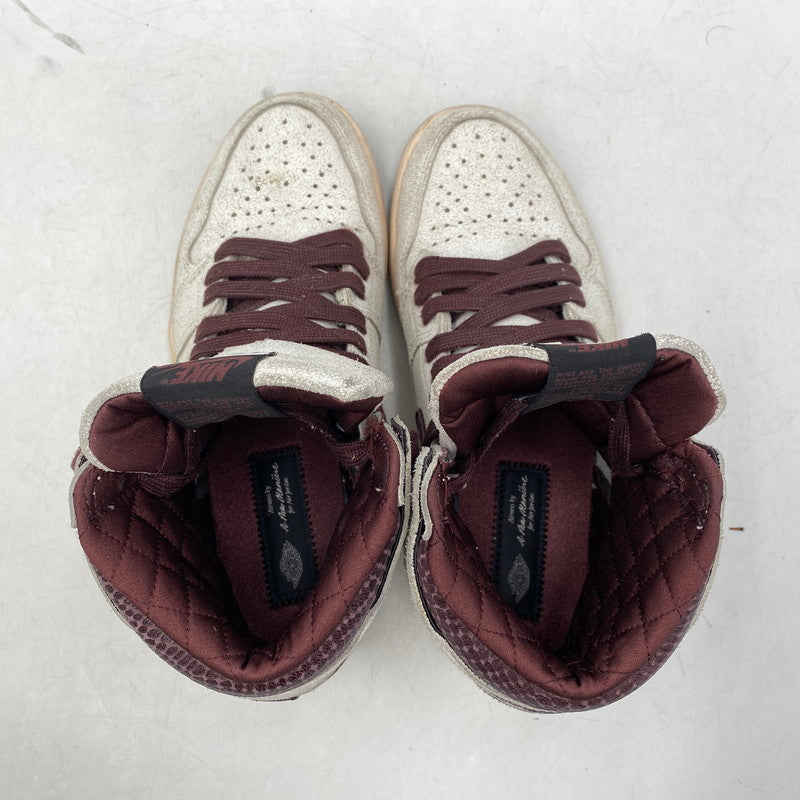 【現状渡し品】【メンズ/レディース】 NIKE × A MA MANIERE ナイキ×アママニエール DO7097-100 AIR JORDAN 1 RETRO HIGH OG エア ジョーダン ワン レトロ ハイ オリジナル スニーカー シューズ 靴 160-251118-cs-06-izu サイズ：25cm カラー：SAIL/BURGUNDY CRUSH 万代Net店