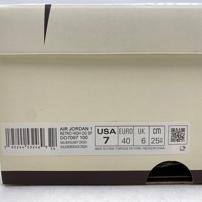 【現状渡し品】【メンズ/レディース】 NIKE × A MA MANIERE ナイキ×アママニエール DO7097-100 AIR JORDAN 1 RETRO HIGH OG エア ジョーダン ワン レトロ ハイ オリジナル スニーカー シューズ 靴 160-251118-cs-06-izu サイズ：25cm カラー：SAIL/BURGUNDY CRUSH 万代Net店