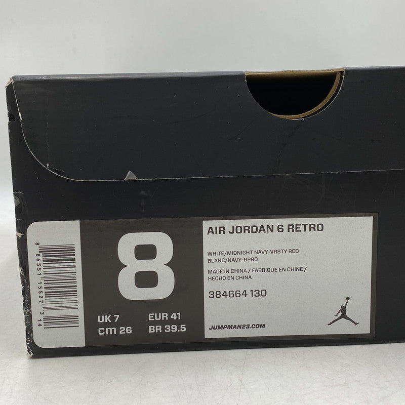 【中古品】【メンズ/レディース】 384664-130 AIR JORDAN 6 RETRO エアジョーダン6 レトロ スニーカー シューズ 靴 160-251118-cs-04-izu サイズ：26cm カラー：WHITE/MIDNIGHT NAVY-VRSTY RED 万代Net店