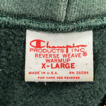 【現状渡し品】【メンズ】 Champion チャンピオン REVERSE WEAVE ZIP UP HOODED SWEATSHIRT リバースウィーブ ジップアップ フーデッド スウェットシャツ USA製 赤単色タグ復刻 パーカー 148-251123-as-15-izu サイズ：XL カラー：グリーン 万代Net店