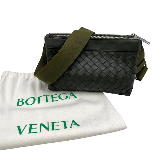 【中古品】【メンズ/レディース】 BOTTEGAVENETA ボッテガヴェネタ 651938 イントレチャート デュオ 2WAY ショルダーバッグ カバン 鞄 180-251118-cs-09-izu カラー：カーキ 万代Net店