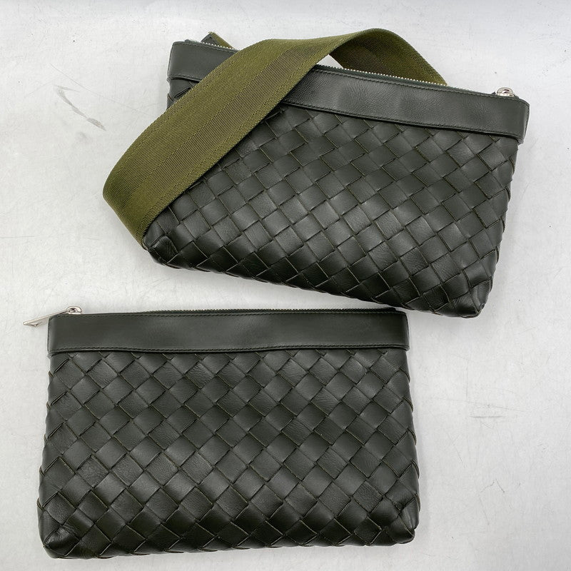 【中古品】【メンズ/レディース】 BOTTEGAVENETA ボッテガヴェネタ 651938 イントレチャート デュオ 2WAY ショルダーバッグ カバン 鞄 180-251118-cs-09-izu カラー：カーキ 万代Net店