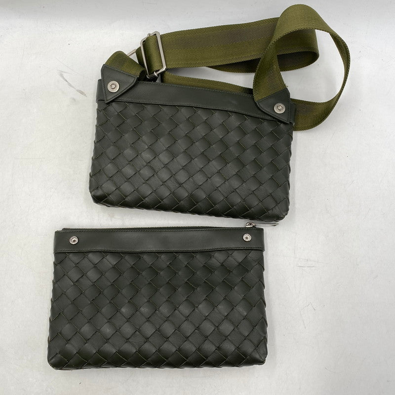 【中古品】【メンズ/レディース】 BOTTEGAVENETA ボッテガヴェネタ 651938 イントレチャート デュオ 2WAY ショルダーバッグ カバン 鞄 180-251118-cs-09-izu カラー：カーキ 万代Net店
