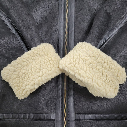 【中古品】【メンズ】 ALPHA INDUSTRIES アルファインダストリーズ FAKE MOUTON FLIGHT JACKET TA1548-075 フェイクムートン フライトジャケット アウター 145-251118-as-10-izu サイズ：L カラー：ブラック 万代Net店