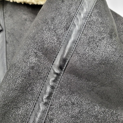 【中古品】【メンズ】 ALPHA INDUSTRIES アルファインダストリーズ FAKE MOUTON FLIGHT JACKET TA1548-075 フェイクムートン フライトジャケット アウター 145-251118-as-10-izu サイズ：L カラー：ブラック 万代Net店