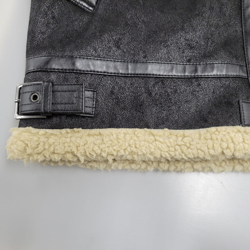 【中古品】【メンズ】 ALPHA INDUSTRIES アルファインダストリーズ FAKE MOUTON FLIGHT JACKET TA1548-075 フェイクムートン フライトジャケット アウター 145-251118-as-10-izu サイズ：L カラー：ブラック 万代Net店