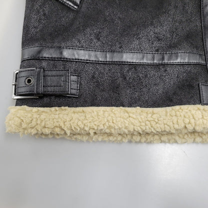 【中古品】【メンズ】 ALPHA INDUSTRIES アルファインダストリーズ FAKE MOUTON FLIGHT JACKET TA1548-075 フェイクムートン フライトジャケット アウター 145-251118-as-10-izu サイズ：L カラー：ブラック 万代Net店