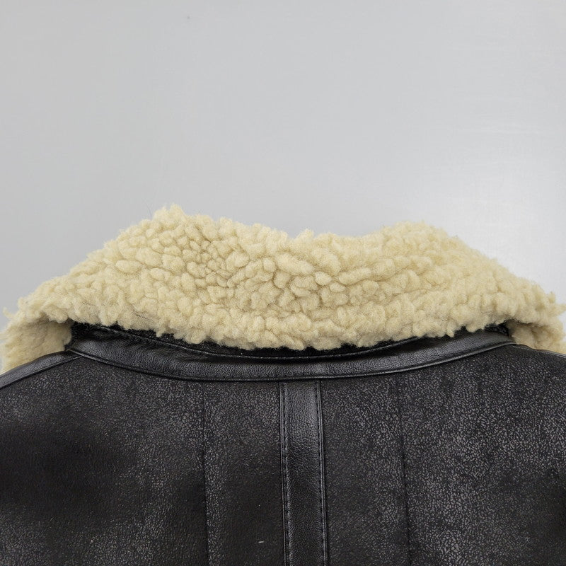 【中古品】【メンズ】 ALPHA INDUSTRIES アルファインダストリーズ FAKE MOUTON FLIGHT JACKET TA1548-075 フェイクムートン フライトジャケット アウター 145-251118-as-10-izu サイズ：L カラー：ブラック 万代Net店