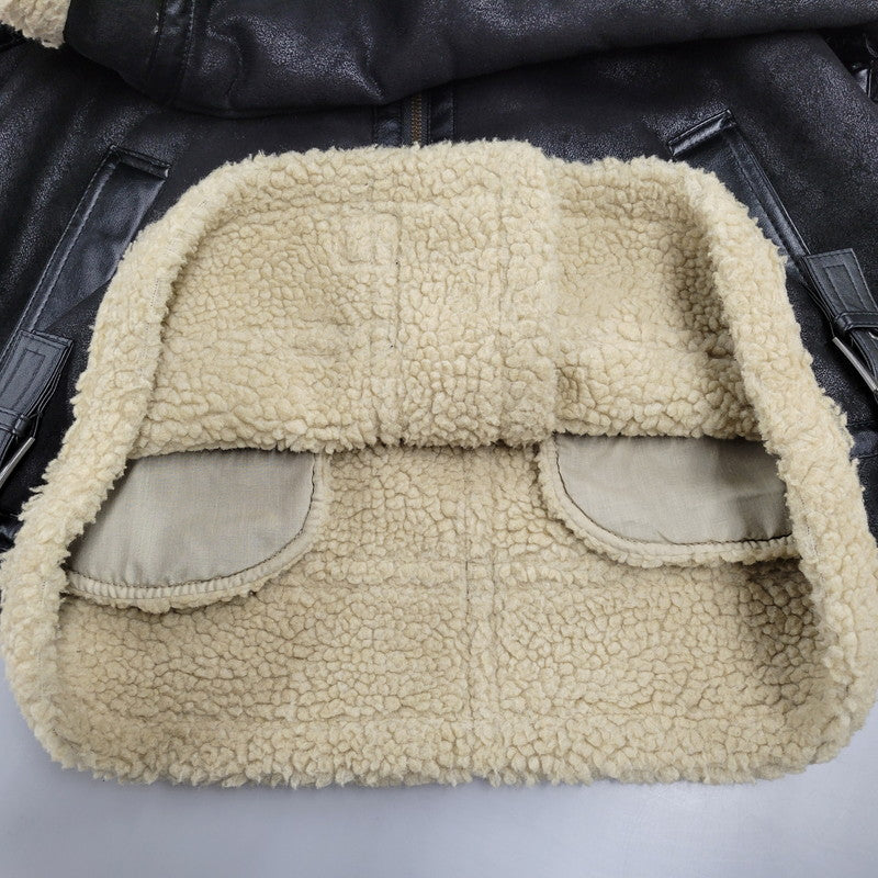 【中古品】【メンズ】 ALPHA INDUSTRIES アルファインダストリーズ FAKE MOUTON FLIGHT JACKET TA1548-075 フェイクムートン フライトジャケット アウター 145-251118-as-10-izu サイズ：L カラー：ブラック 万代Net店