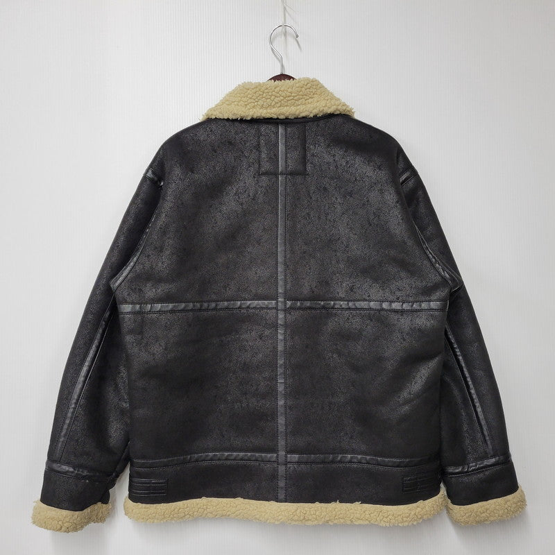 【中古品】【メンズ】 ALPHA INDUSTRIES アルファインダストリーズ FAKE MOUTON FLIGHT JACKET TA1548-075 フェイクムートン フライトジャケット アウター 145-251118-as-10-izu サイズ：L カラー：ブラック 万代Net店