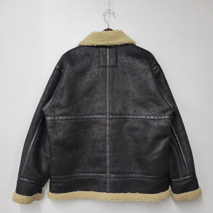【中古品】【メンズ】 ALPHA INDUSTRIES アルファインダストリーズ FAKE MOUTON FLIGHT JACKET TA1548-075 フェイクムートン フライトジャケット アウター 145-251118-as-10-izu サイズ：L カラー：ブラック 万代Net店