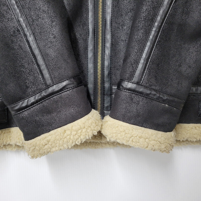 【中古品】【メンズ】 ALPHA INDUSTRIES アルファインダストリーズ FAKE MOUTON FLIGHT JACKET TA1548-075 フェイクムートン フライトジャケット アウター 145-251118-as-10-izu サイズ：L カラー：ブラック 万代Net店