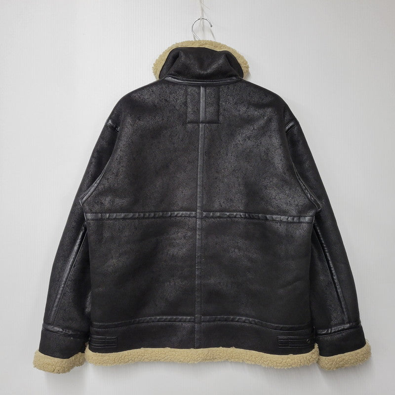 【中古品】【メンズ】 ALPHA INDUSTRIES アルファインダストリーズ FAKE MOUTON FLIGHT JACKET TA1548-075 フェイクムートン フライトジャケット アウター 145-251118-as-10-izu サイズ：L カラー：ブラック 万代Net店
