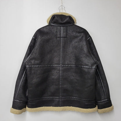 【中古品】【メンズ】 ALPHA INDUSTRIES アルファインダストリーズ FAKE MOUTON FLIGHT JACKET TA1548-075 フェイクムートン フライトジャケット アウター 145-251118-as-10-izu サイズ：L カラー：ブラック 万代Net店