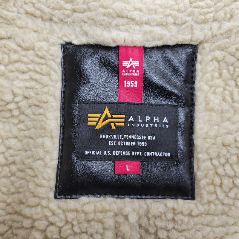 【中古品】【メンズ】 ALPHA INDUSTRIES アルファインダストリーズ FAKE MOUTON FLIGHT JACKET TA1548-075 フェイクムートン フライトジャケット アウター 145-251118-as-10-izu サイズ：L カラー：ブラック 万代Net店