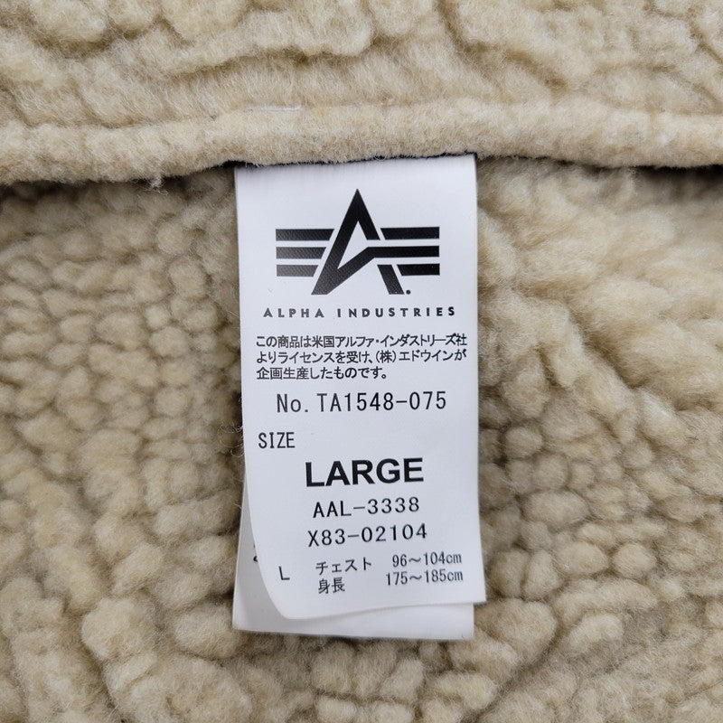 【中古品】【メンズ】 ALPHA INDUSTRIES アルファインダストリーズ FAKE MOUTON FLIGHT JACKET TA1548-075 フェイクムートン フライトジャケット アウター 145-251118-as-10-izu サイズ：L カラー：ブラック 万代Net店